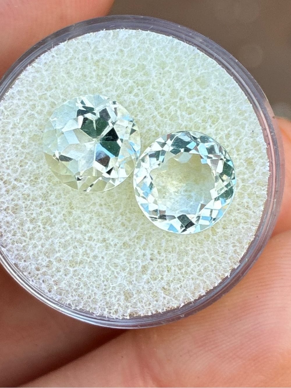 6.08ctw gorgeous clean genuine white quartz pair